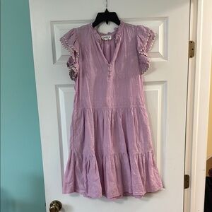 Omika Purple Ruffled Tiered Mini Sundress